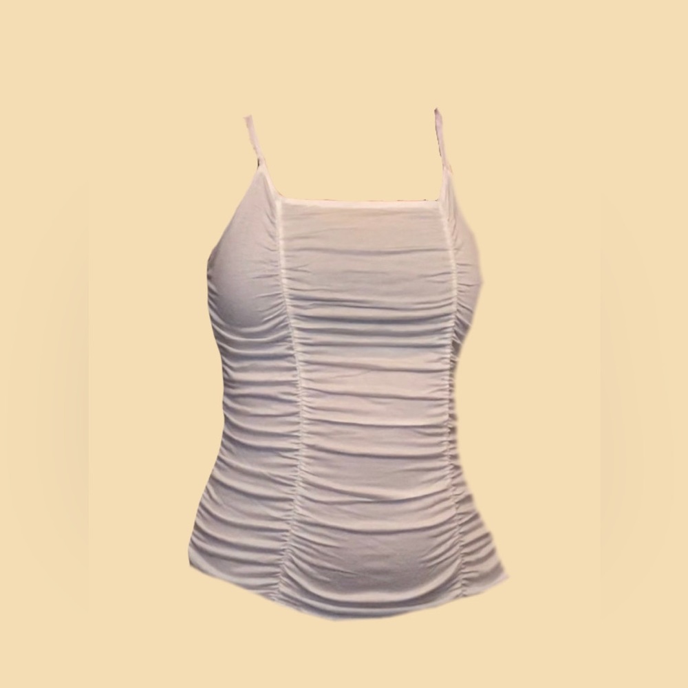 White Scrunched Tank Top *